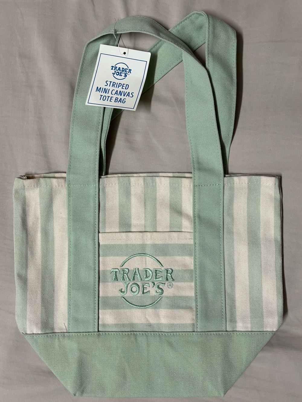Trader Joe's Striped Mini Canvas Tote Bag (SET OF 4) - Picture 6 of 6